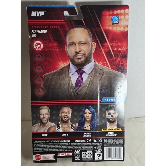 MVP WWE Mattel Basic Superstars Series 128 Wrestling Action Figure - Picture 6 of 6